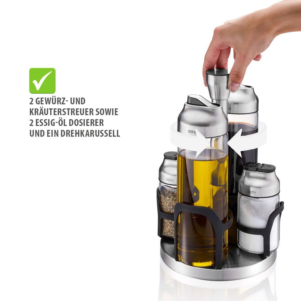 Set 4 Bình Gia Vị Dầu Giấm Kèm Giá Xoay GEFU - Hình ảnh 2