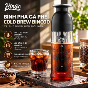 Bình Cà Phê Cold Brew Ủ Lạnh Thủy Tinh Bincoo 600ml