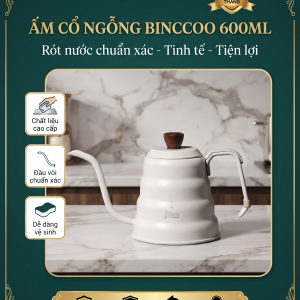 Ấm Cổ Ngỗng Bincoo 600 ml | Ấm Cổ Ngỗng Pha Cà Phê Bếp Từ