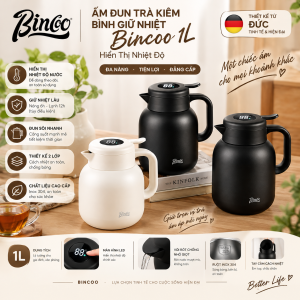 Ấm Đun Trà Kiêm Bình Giữ Nhiệt Bincoo 1L Hiển Thị Nhiệt Độ