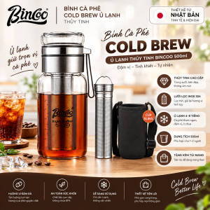 Bình Cà Phê Cold Brew Ủ Lạnh Thủy Tinh Bincoo 500ml