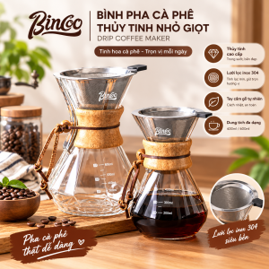 Bình Pha Cà Phê Thủy Tinh Nhỏ Giọt Bincoo