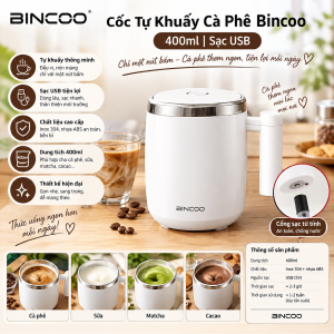 Cốc Tự Khuấy Cà Phê Bincoo 400ml Sạc USB