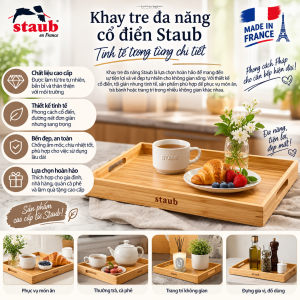 Khay Tre Đa Năng Cổ Điển Staub