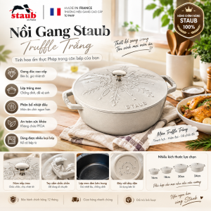 Nồi Gang Staub Truffle Trắng Nhiều Size