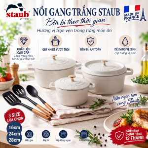 Nồi Gang Trắng Staub 16cm 24cm 28cm